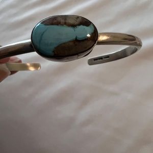 Authentic turquoise cuff stamped